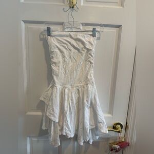 white strapless dress